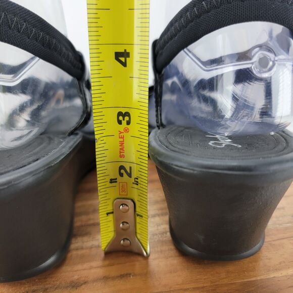 Skechers Womens Size 10 Black Cali Rumblers Slingback Wedge Sandals - Picture 7 of 10